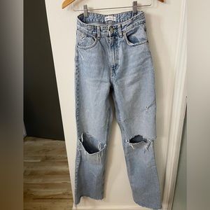 Zara High Rise Distressed Jean